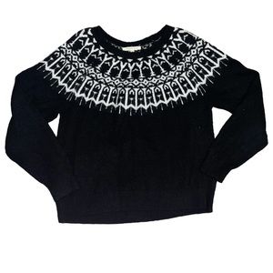 Black sweater with white details